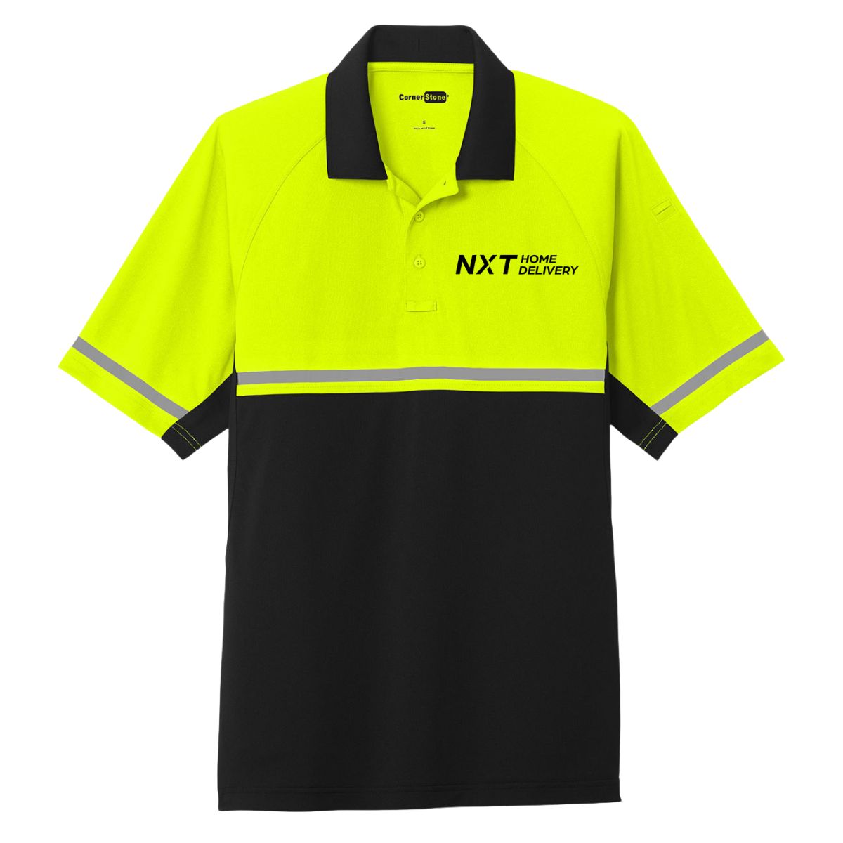 Authorized Delivery Polo, Hi-Vis Yellow/Black, view 3