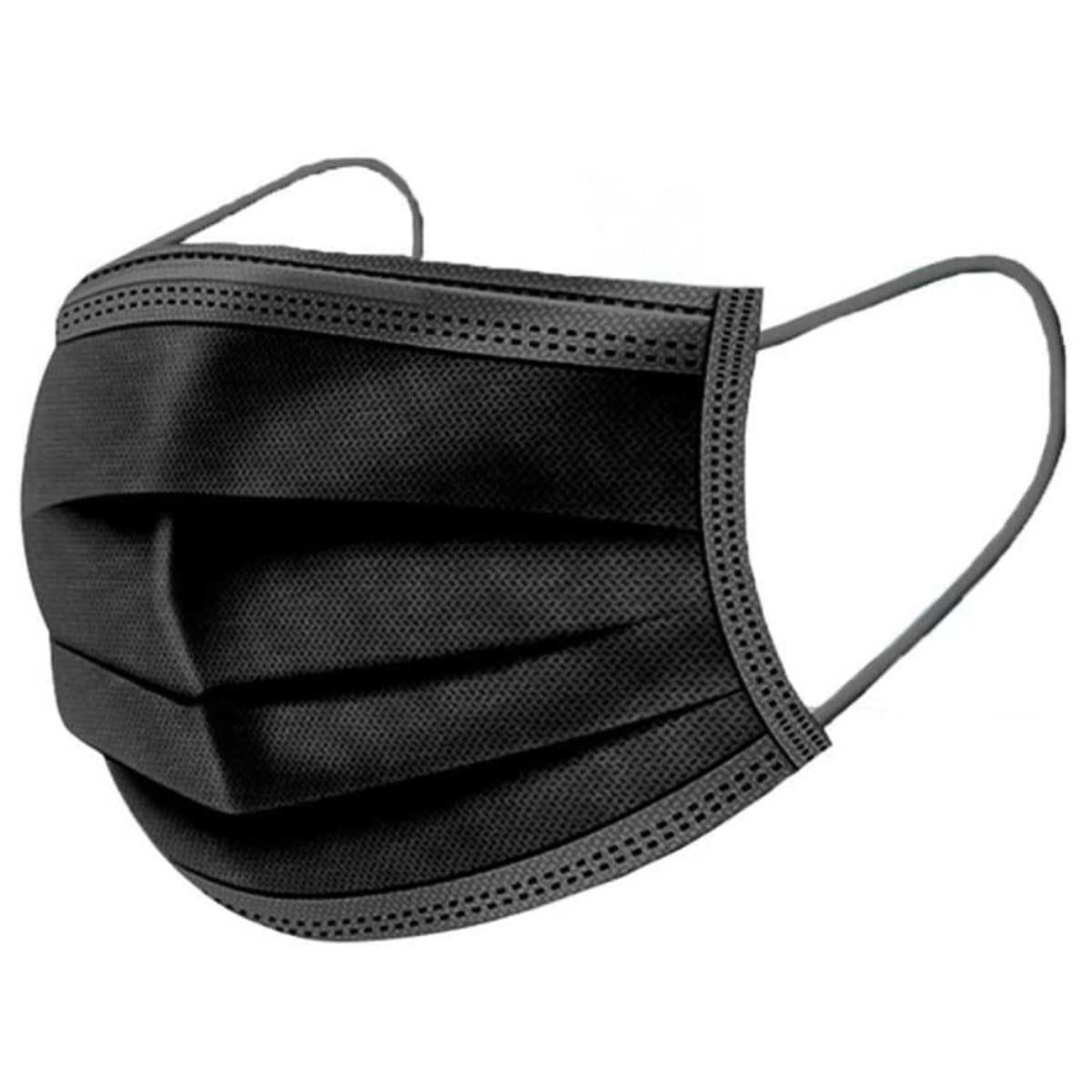 3-Ply Disposable Mask - Black, Pack of 50