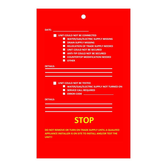 Red Appliance Stop Tag - Pack of 250
